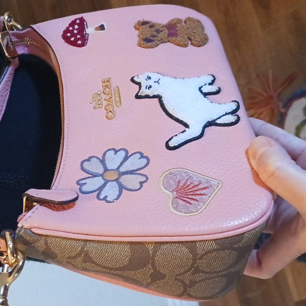 Coach Teri Candy Pink Leather with Creature Patches Crossbody Bag - Picture 3 of 14